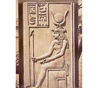 Wee Blue Coo Vintage Photography Isis Egyptian Goddess Sculpture Heiroglyphs Egypt Art Print Poster Wall Decor 12X16 Inch