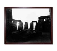 Wee Blue Coo Vintage Photography Landmark Monument Stonehenge England Art Print Framed Poster Wall Decor 12X16 Inch