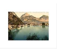 Wee Blue Coo VINTAGE PHOTOGRAPHY RIVA LAKE GARDA ITALY NEW BLACK FRAMED ART PRINT B12X11706