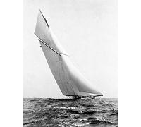 Wee Blue Coo Vintage Photography Transport Ship Yacht Reliance Ocean Sea Sail Art Print Poster Wall Decor 12X16 Inch