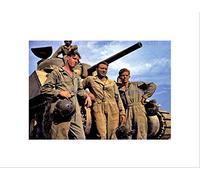 Wee Blue Coo VINTAGE PHOTOGRAPHY WAR WWII USA TANK CREW GUN ARMY FRAMED ART PRINT B12X6647