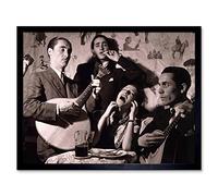 Wee Blue Coo Vintage Portrait Folk Singer Nightclub Fado Portugal Art Print Framed Poster Wall Decor 12X16 Inch