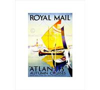 Wee Blue Coo Vintage Royal Mail Atlantis Crusies Picture Wall Art Print
