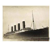 Wee Blue Coo Vintage Transport Lusitania Liner Ship Boat Art Print Poster Wall Decor 12X16 Inch