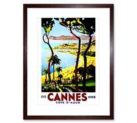 Wee Blue Coo Vintage Travel Cannes France New Framed Wall Art Print