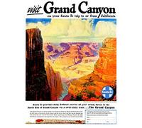 Wee Blue Coo Vintage Travel Grand Canyon America Art Print Poster Wall Decor 12X16 Inch