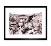 Wee Blue Coo Vintage War WWI Military Trench Life Framed Wall Art Print