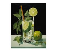 Wee Blue Coo Virgin Mojito Cocktail Green Kitchen Large Wall Art Poster Print Thick Paper 18X24 Inch