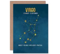 Wee Blue Coo Virgo Star Sign Zodiac Astrology Birthday Greeting Card Wee Blue Coo Multicolor