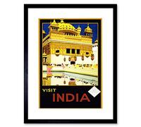 Wee Blue Coo Visit India Amritsar Golden Temple Punjab Framed Art Print Picture F12X1536