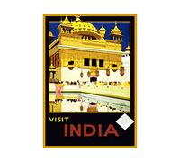 Wee Blue Coo Visit India Amritsar Golden Temple Punjab Picture Wall Art Print