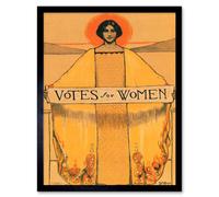 Wee Blue Coo Votes For Women Suffrage Vintage Advert 12x16" Framed Wall Art Print in Yellow | Size: W12" x H16" Wee Blue Coo Yellow W12" x H16"