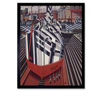 Wee Blue Coo Wadsworth Dazzle-Ships Liverpool Drydock Art Print Framed Poster Wall Decor 12X16 Inch