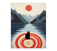 Wee Blue Coo Wall Art Print Bear Lake Calm Kids Room Fun Red Blue Living Room | Size: W24" x H32" Wee Blue Coo Multicolor W24" x H32"