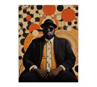 Wee Blue Coo Wall Art Print BIG Hypnosis Circles Hip Hop Music Portrait Living Room | Size: W24" x H32" Wee Blue Coo Multicolor W24" x H32"