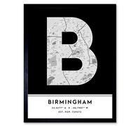 Wee Blue Coo Wall Art Print Birmingham Alabama United States City Map Modern Typography Stylish Letter Framed Word in Black | Size: W12" x H16" Wee Blue Coo Black W12" x H16"