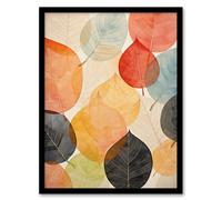 Wee Blue Coo Wall Art Print Bittersweet October Autumnal Leaves Living Room Framed in Orange | Size: A4 Wee Blue Coo Orange A4