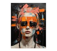 Wee Blue Coo Wall Art Print Break The Make Up Mould Punk Living Room in Black | Size: W12" x H16" Wee Blue Coo Black W12" x H16"