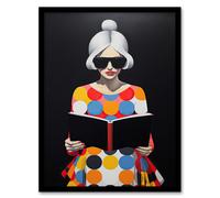 Wall Art Print Creative Scholar Book Lovers Fun Bright Living Room Framed Wee Blue Coo Black A4