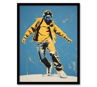 Wee Blue Coo Wall Art Print Dancing Through Life Yellow Blue Teen Living Room Framed | Size: A4 Wee Blue Coo Blue A4