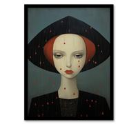 Wee Blue Coo Wall Art Print Don't Rain On My Parade Red Haired Woman Living Room Framed in Black | Size: A4 Wee Blue Coo Black A4