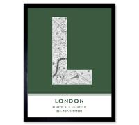 Wee Blue Coo Wall Art Print London England United Kingdom City Map Modern Typography Stylish Letter Framed Word in Green | Size: W12" x H16" Wee Blue Coo Green W12" x H16"