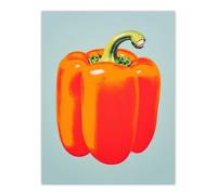 Wee Blue Coo Wall Art Print Minimalist Bell Pepper Kitchen Orange Living Room | Size: W12" x H16" Wee Blue Coo Orange W12" x H16"