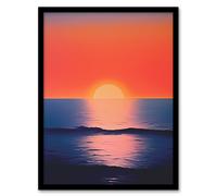 Wee Blue Coo Wall Art Print Morning Glory Sunset on Sea Orange Blue Living Room Framed | Size: W12" x H16" Wee Blue Coo Orange W12" x H16"