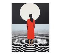 Wee Blue Coo Wall Art Print My Favourite Spot Monochrome Moon Lover Living Room in Black | Size: W12" x H16" Wee Blue Coo Black W12" x H16"