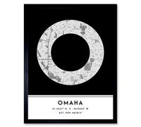 Wee Blue Coo Wall Art Print Omaha Nebraska United States City Map Modern Typography Stylish Letter Framed Word in Black | Size: W12" x H16" Wee Blue Coo Black W12" x H16"