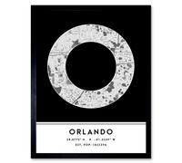 Wee Blue Coo Wall Art Print Orlando Florida United States City Map Modern Typography Stylish Letter Framed Word in Black | Size: W12" x H16" Wee Blue Coo Black W12" x H16"