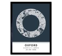 Wee Blue Coo Wall Art Print Oxford England United Kingdom City Map Modern Typography Stylish Letter Framed Word in Navy | Size: W12" x H16" Wee Blue Coo Navy W12" x H16"