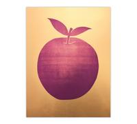 Wee Blue Coo Wall Art Print Plum Apple On Gold Simple Colour Block Minimalist Kitchen Painting Poster | Size: W18" x H24" Wee Blue Coo Gold W18" x H24"