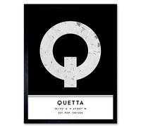 Wee Blue Coo Wall Art Print Quetta Pakistan City Map Modern Typography Stylish Letter Framed Word in Black | Size: W12" x H16" Wee Blue Coo Black W12" x H16"