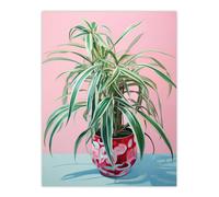 Wee Blue Coo Wall Art Print Spider Plant Lover Pink Green Blue Living Room | Size: W24" x H32" Wee Blue Coo Pink W24" x H32"