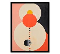 Wee Blue Coo Wall Art Print Tangerine Abstract Dream Orbs Orange Pink Oil Painting Art Framed | Size: A4 Wee Blue Coo Orange A4