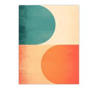 Wee Blue Coo Wall Art Print Teal Swipe Left Orange Swipe Right Abstract Cold & Hot Match Painting Poster | Size: W24" x H32" Wee Blue Coo Multicolor W24" x H32"