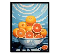 Wee Blue Coo Wall Art Print The Orange Bowl Fruity Bright Kitchen Living Room Framed | Size: A4 Wee Blue Coo Orange A4
