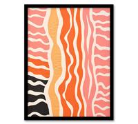 Wee Blue Coo Wall Art Print The Sand After The Sea 2 Abstract Waves Living Room Framed in Pink | Size: W12" x H16" Wee Blue Coo Pink W12" x H16"