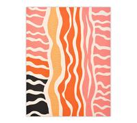 Wee Blue Coo Wall Art Print The Sand After The Sea 2 Abstract Waves Living Room in Pink | Size: W24" x H32" Wee Blue Coo Pink W24" x H32"