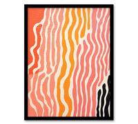 Wee Blue Coo Wall Art Print The Sand After The Sea Abstract 1 Warm Living Room Framed in Pink | Size: A4 Wee Blue Coo Pink A4