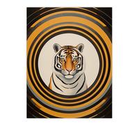Wee Blue Coo Wall Art Print Tiger Tunnel Yellow Black Striped Fun Living Room | Size: W18" x H24" Wee Blue Coo Yellow W18" x H24"