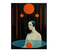 Wee Blue Coo Wall Art Print Transcendental Meditation Black Orange Living Room | Size: W24" x H32" Wee Blue Coo Orange W24" x H32"