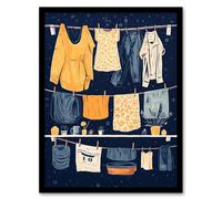 Wee Blue Coo Wall Art Print When Life Gives You Lemon Laundry Blue Living Room Framed | Size: A4 Wee Blue Coo Blue A4