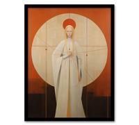 Wee Blue Coo Wall Art Print Worship The Divine Feminine Spiritual Living Room Framed in Orange | Size: W12" x H16" Wee Blue Coo Orange W12" x H16"