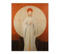 Wee Blue Coo Wall Art Print Worship The Divine Feminine Spiritual Living Room in Orange | Size: W24" x H32" Wee Blue Coo Orange W24" x H32"