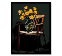 Wee Blue Coo Wall Art Print Yellow Roses Are My Favourite Still Life Living Room Framed | Size: W12" x H16" Wee Blue Coo Yellow W12" x H16"