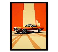 Wee Blue Coo Wall Cracks Orange Sports Motor Car Artwork Framed Wall Art Print A4