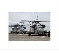Wee Blue Coo WAR AIR FORCE HELICOPTER CH53E SUPER STALLION DECK FRAMED ART PRINT B12X4851