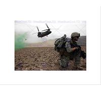 Wee Blue Coo War Army Infantry Ch47 Chinook Helicopter USA Wall Art Print